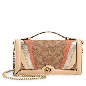Coach Restored Riley Chain Clutch In Signature Canvas With Wave Patchwork
